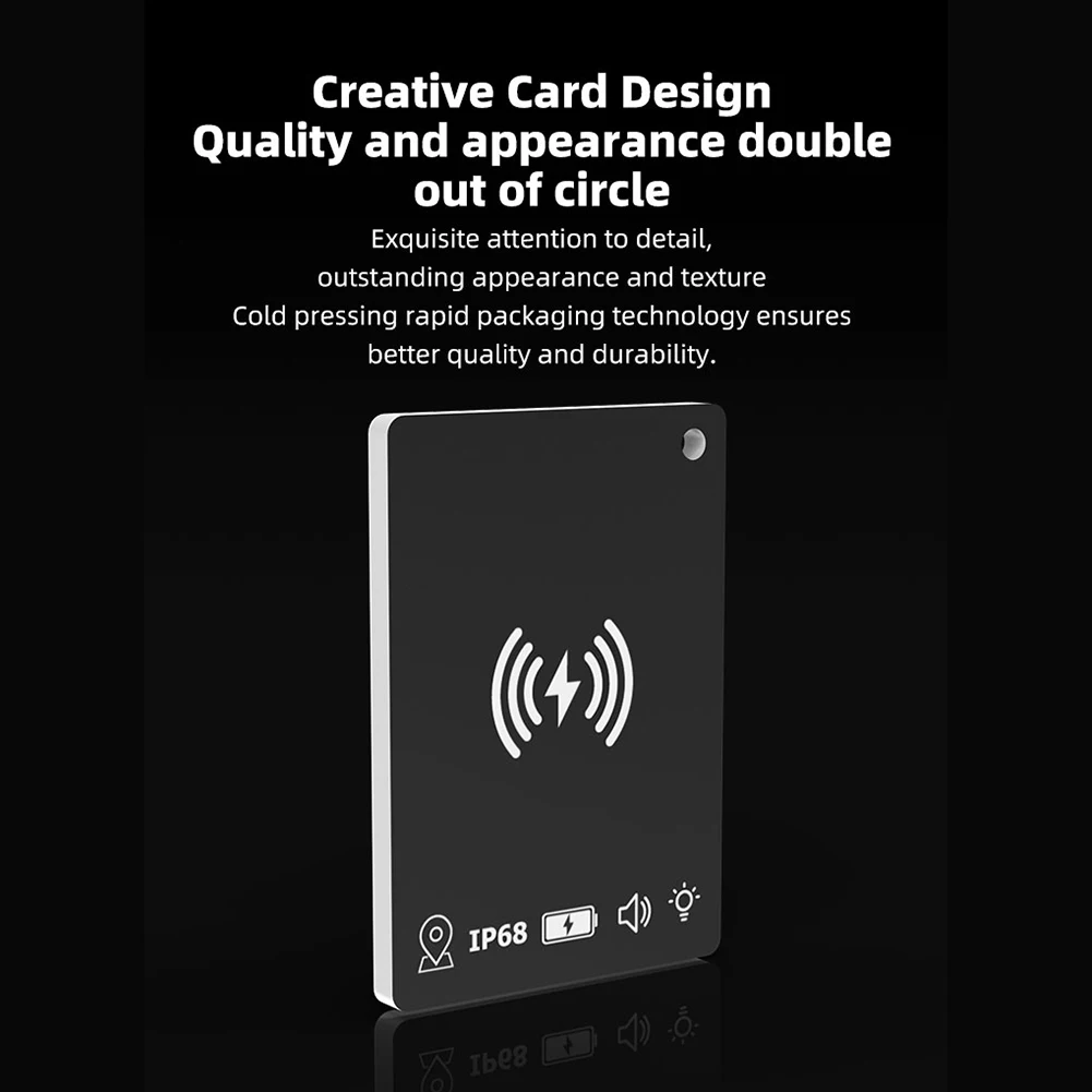 Wireless Charging Item Card Finder Works for Apple Find My Ultra Thin Tracker Wallet Anti-loss Card for Luggage Purse and More