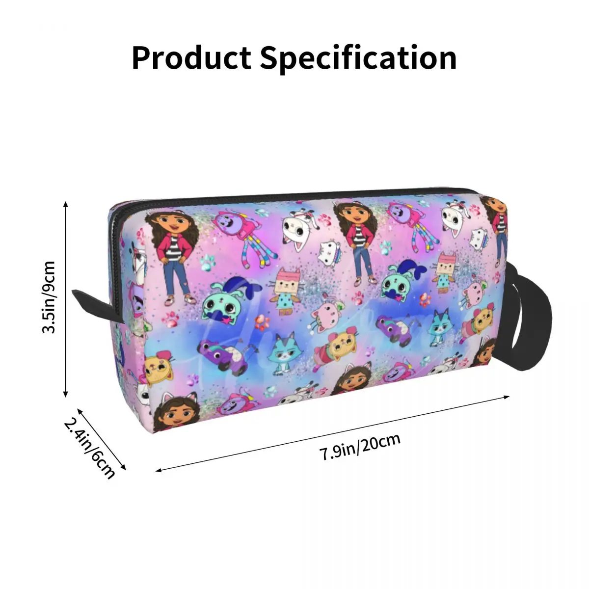 Travel Gabbys Dollhouse Pattern Toiletry Bag Cute Gabby Cats  Anime Makeup Cosmetic Organizer Women Beauty Storage Dopp Kit Box 6