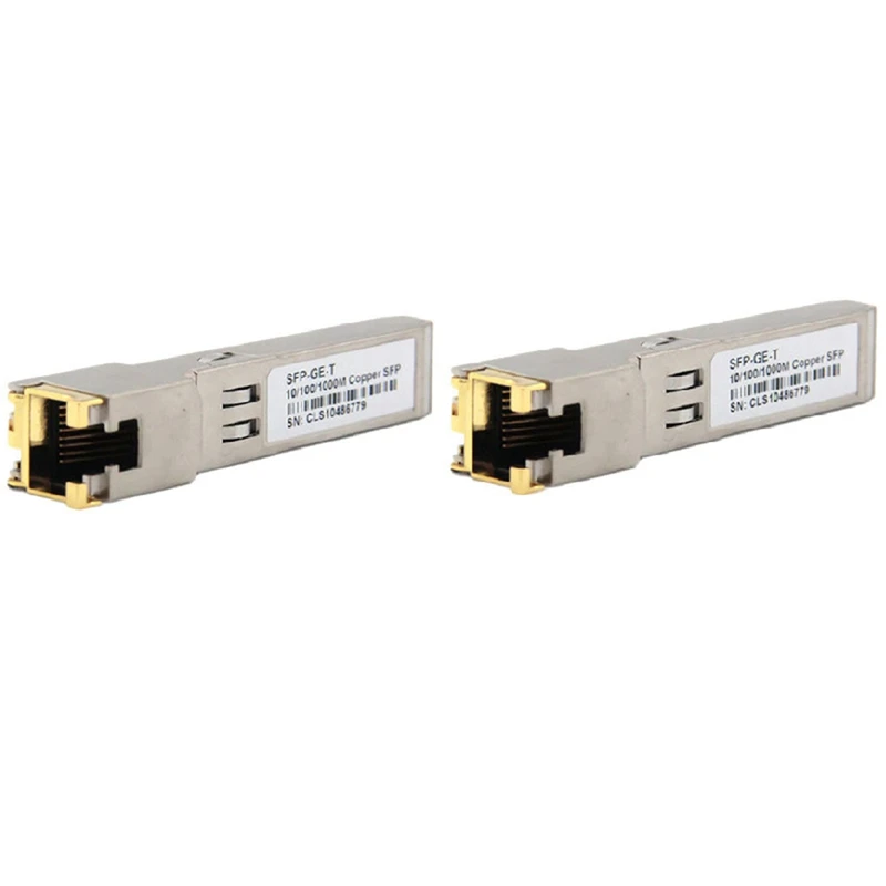 

2 шт., модуль SFP RJ45, коммутатор Gbic 10/100/1000, коннектор SFP, медный модуль RJ45 SFP, гигабитный порт Ethernet
