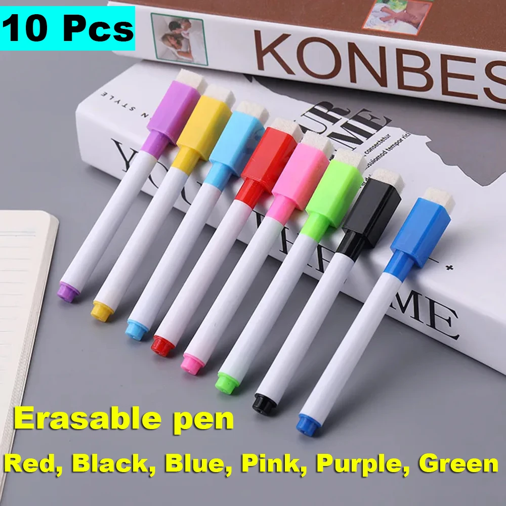 6 Colors Erasable Magnetic Whiteboard Marker Pen Blackboard Marker Chalk Glass Ceramics Office School Art Marker Stationery