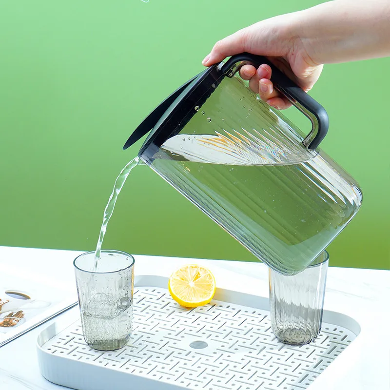 Juice Pitcher With Lid Large Water Dispenser Kettle Drinking Container V  Spout Household Pitcher For Cold Beverages Lemonade - AliExpress