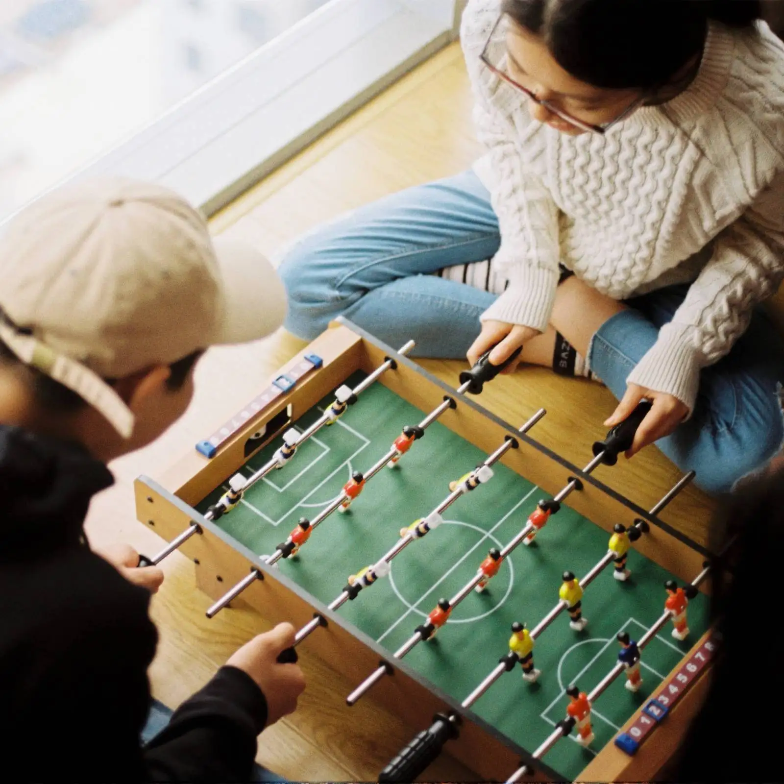 8Pcs Table Football Handles Easy Install Rod Table Soccer Lightweight Practical Octagonal Replacement Child Parts Accessories Table Football Game Tabletop Soccer Game