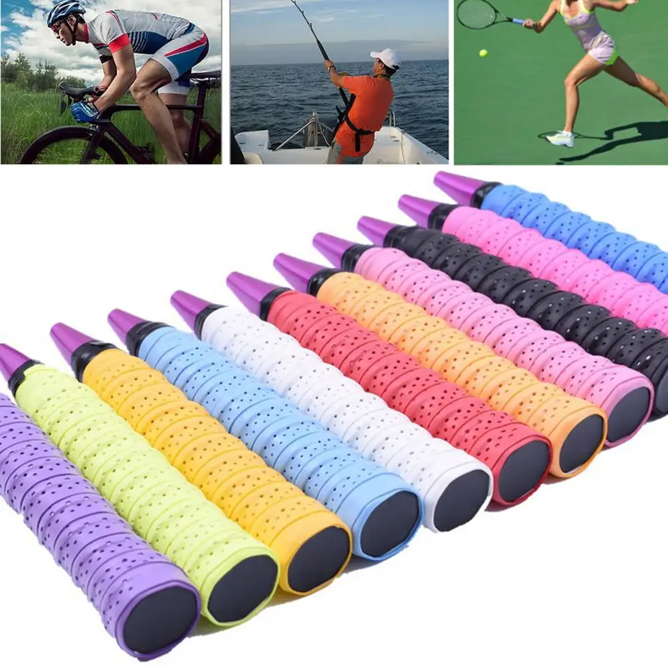 10 pezzi racchetta da Tennis OverGrip nastro antisudore antiscivolo avvolge assorbenti racchetta da Badminton OverGrip manico da pesca nastro impugnatura per fascia antisudore  18