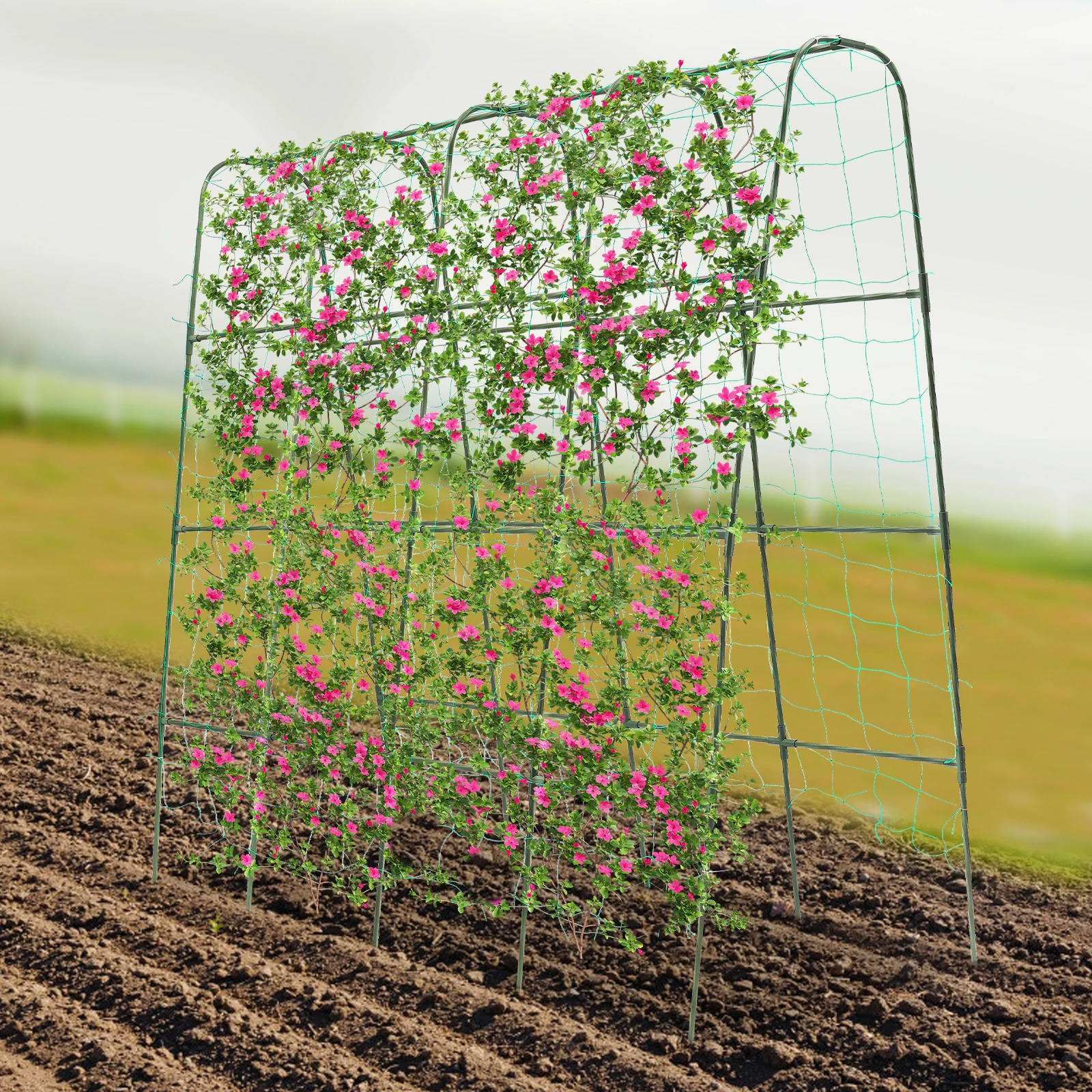 Garden Arch Trellis for Climbing Plants 160x160cm/120x120cm Mesh Supported Rust-Resistant Outdoor Patio/Balcony Decoration