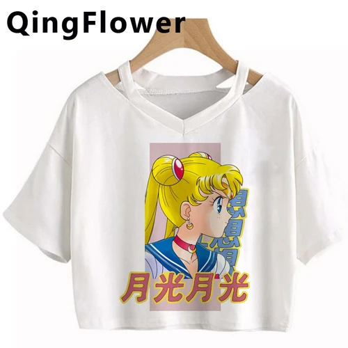 New Kawaii Anime Printing T Shirt 여성 하라주쿠 반팔 재미 Ulzzang Fashion Funny New Top T 셔츠 여성 5
