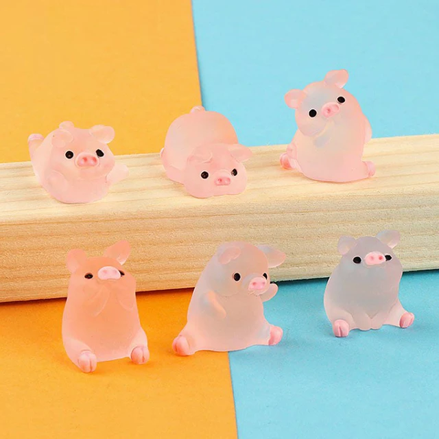 2 stücke leuchtende Mini Harz Schwein Maus Auto Armaturen brett Spielzeug  Puppen Figuren Hausgarten Dekoration Cartoon bunte süße Ornamente Geschenke  - AliExpress