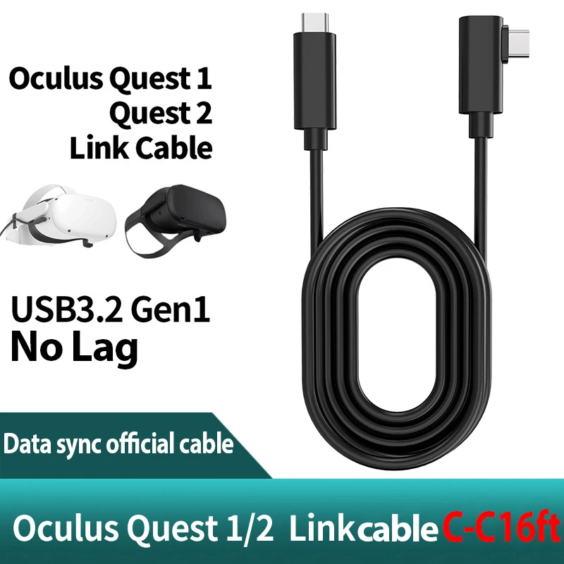 6M/5M Oculus Quest 1 Data Line Charging Cable For Oculus Quest 2 Link VR Data Transfer Cable USB-A Type-C VR Headset Accessories
