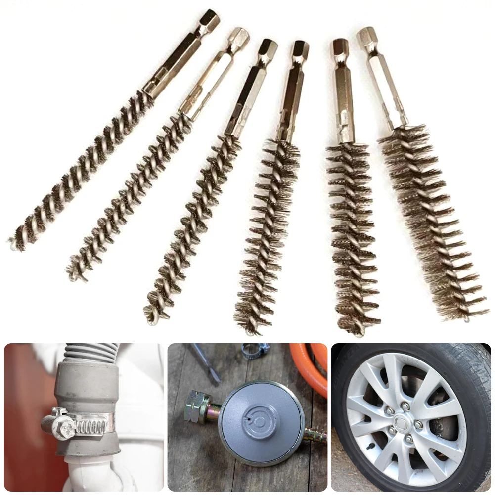 

Bore Brush for Drill Stainless Steel Wire Brush Cleaning Brush Set for Power Drill Grinder Impact Driver 8 10 12 15 17 19 mm