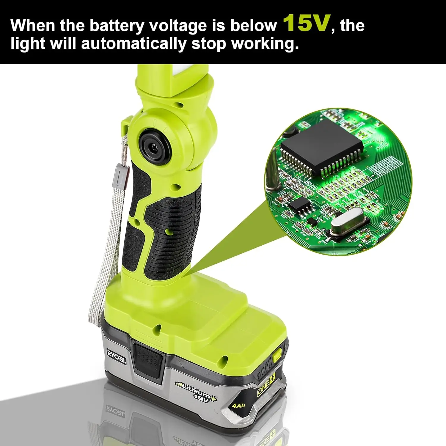 Cordless Flashlight for Ryobi 18V Li-ion Battery LED Work Light Hand Work Light