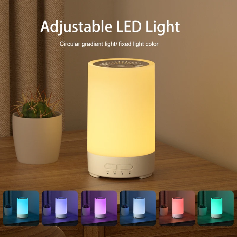 150ML Ultrasonic Wood Grain Essential Humidifier Air Humidifier for Bedroom Office Home 7 Color LED Light Aromatherapy Diffuser 5