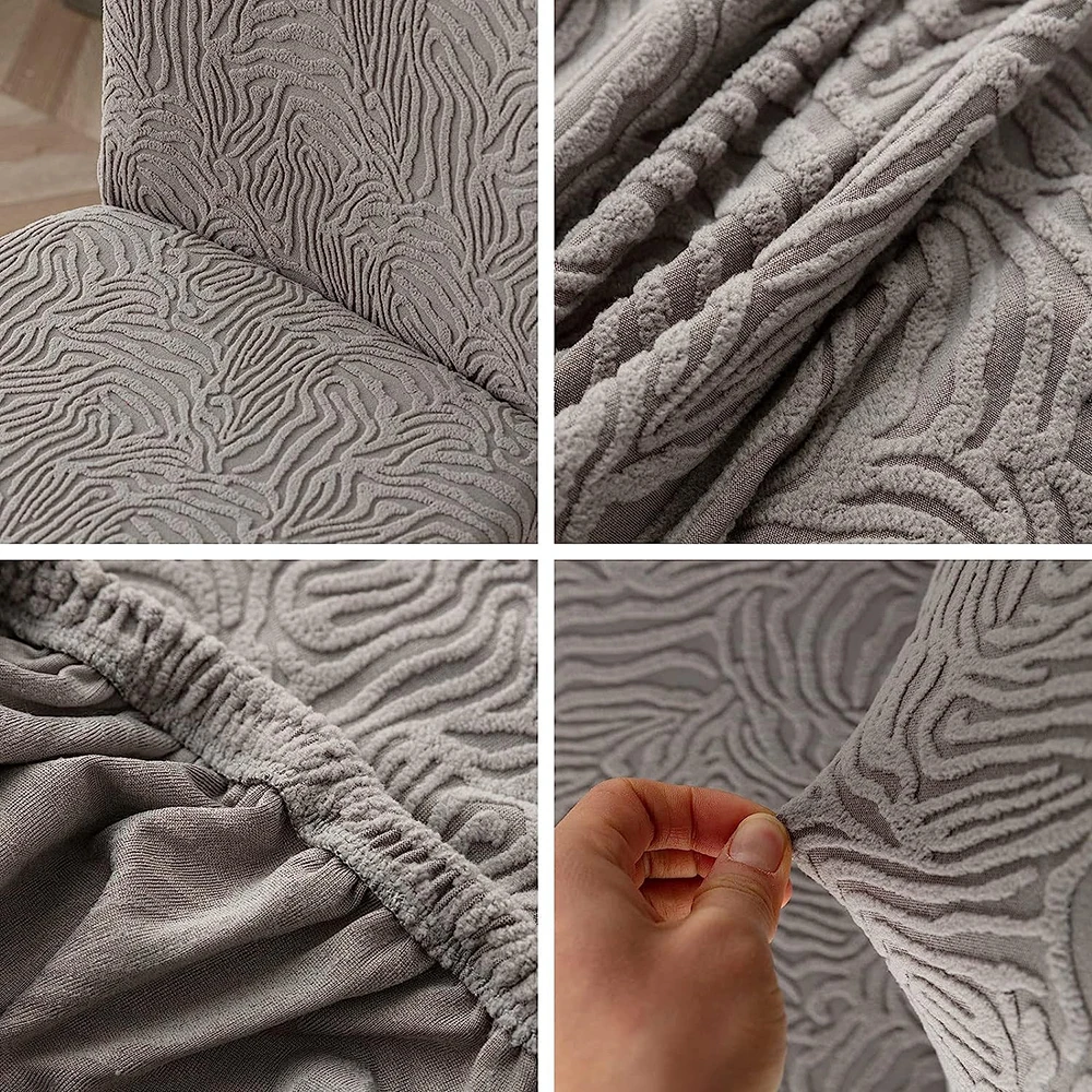 1/2/4/6PCS Elastic Chair Cover Luxury Jacquard Chair Seat Slipcover For Kitchen Wedding Banquet Washable Removable Protector 6