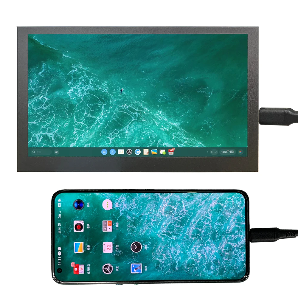 Brein Voel me slecht functie Usb C Lcd Display 7 Inch Portable Display Ips Touch Screen Monitor 1024x600  Mobile Phone External Monitor Type C For Smartphone - Lcd Monitors -  AliExpress