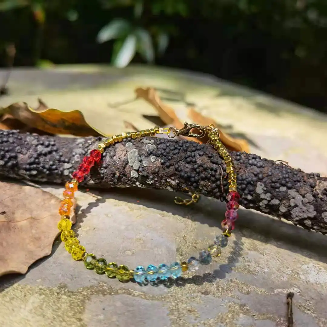 Sapphire Bracelet Gold Genuine Sapphire Labradorite Bracelet Labradorite Brass Blue Flash Beaded Layering beaded bracelet stone bead bracelet natural stone bracelet