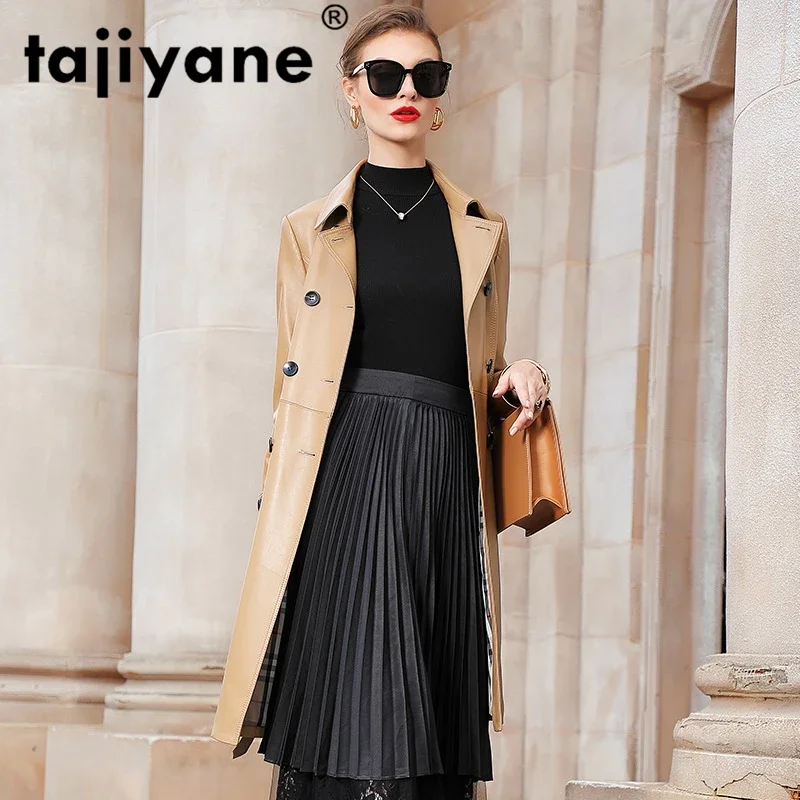 

100% Real Leather Woman Jacket Genuine Leather Jacket Women Sheepskin Coat Spring Korean Elegant Long Slim Coats ED6009-11905