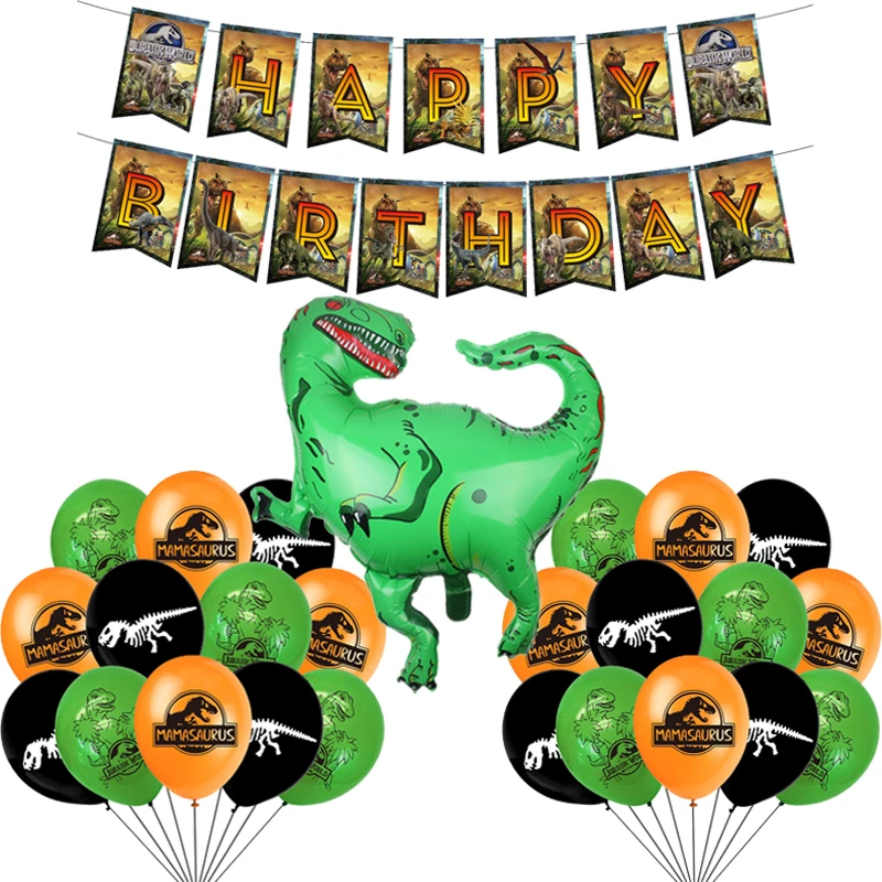 Dinosaur Balloons Jurassic Jungle Dragon Big Foil Ballon Party Decoration Happy Birthday Banner Latex Ballons Kids Boy FavorToys |