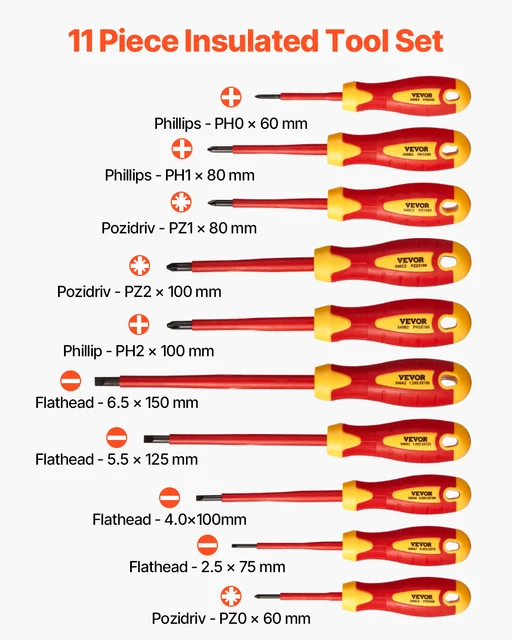 6895-77511f.jpg SucceBuy Insulated Screwdriver Set Professional Electrical Screwdriver Set 1000V Insulated Electrician Tool Set Magnetic Phillip
