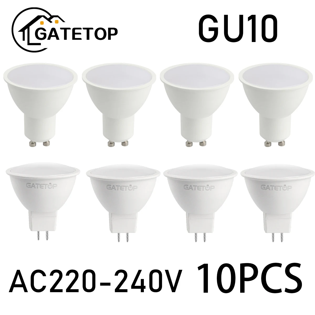 10PCS GU10 MR16 LED Spotlight 38/120 degree AC220V No flicker 3000K/4000K/6000K For Home Decoration Bathroom Kitchen zigbee 3 0 smart vintage style gledopto st64 7w pro led filament light bulb e27 for home decoration lighting living room kitchen