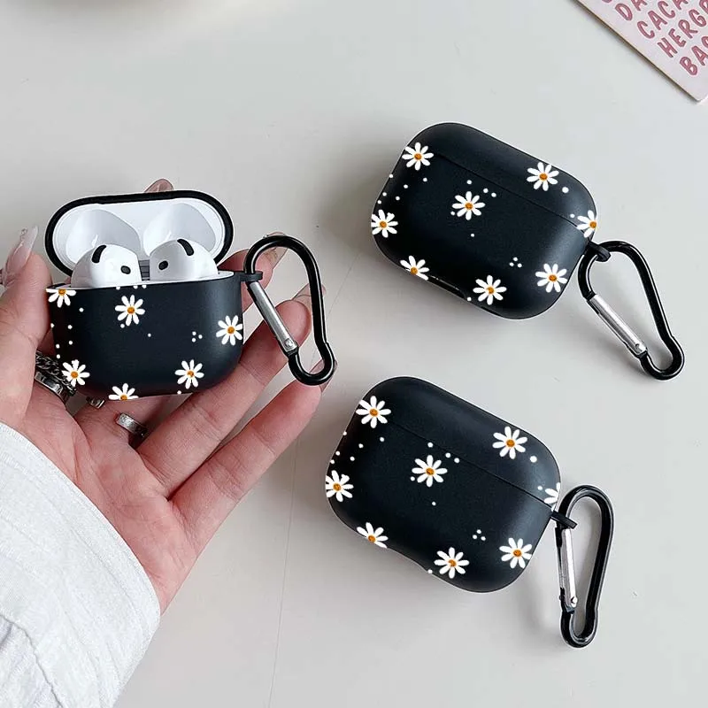 Black TPU Protective Case for AirPods with Bluetooth and Hook