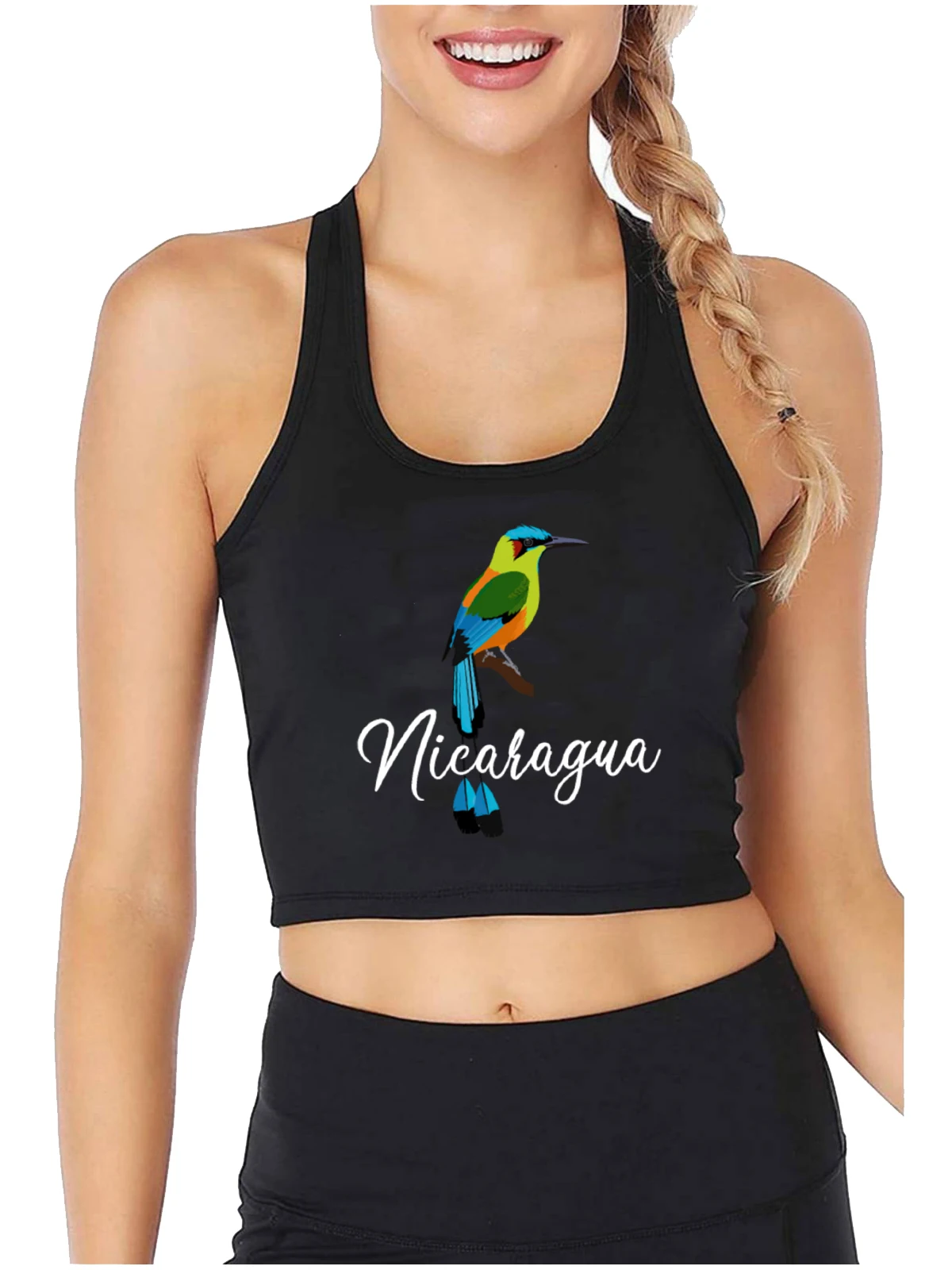 

Nicaragua Kingfisher Graphic Design Sexy Crop Top Nature Lover Fashion Novelty Tank Tops Outdoor Hiking Casual Camisole