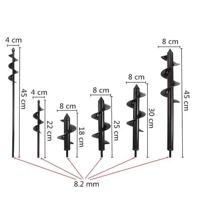 6 Méretű Spirális Földi Fúró Kertészet Ásás Laza Talajcsillapú Növényi Ültetési Lyuk Ásó Szerszám Kultivátor Ültető - Image 2