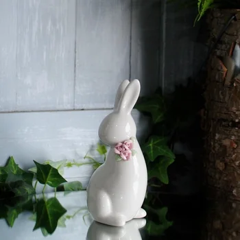 Miss Animal Rose Rabbit Home Garden Decorations Desktop Ornaments Gift  Fairy Garden Miniatures  Kawaii Accessories Figurine - Image 3
