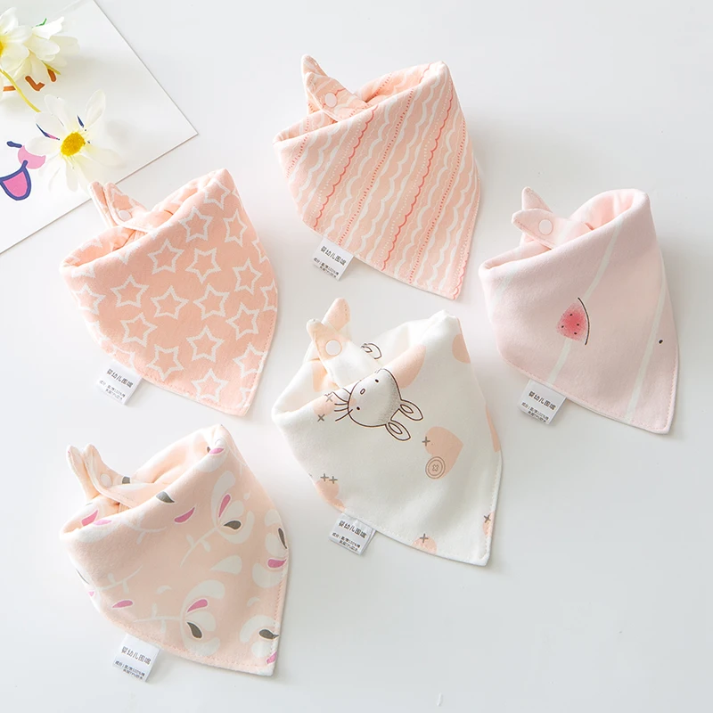 

5pcs Baby Bibs Triangle Newborn Cotton Bibs Saliva Towel Baby Feeding Boys Girls Feeding Apron Cotton Double Bandana Bibs