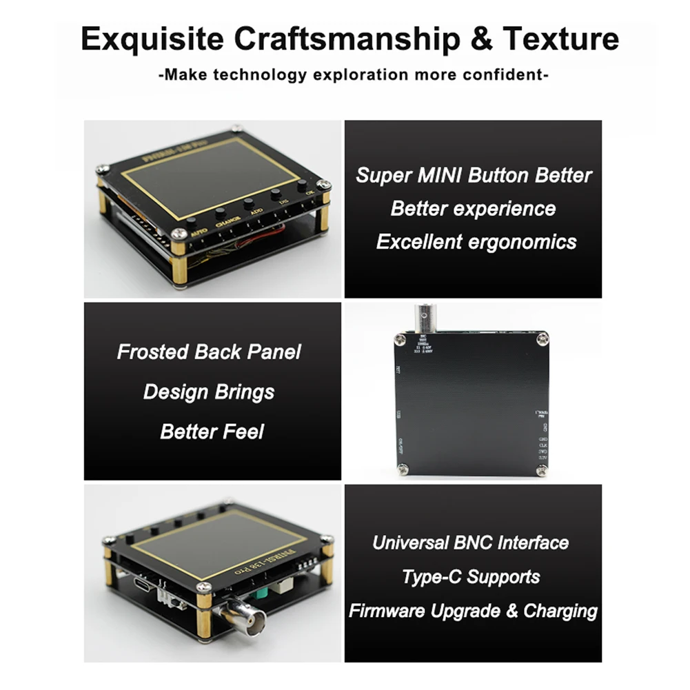 FNIRSI-138 PRO Digital Handheld Pocket Oscilloscope 2.5MSa/s 200KHz Analog Bandwidth Support AUTO,80KHz PWM And Firmware Update audio oscilloscope