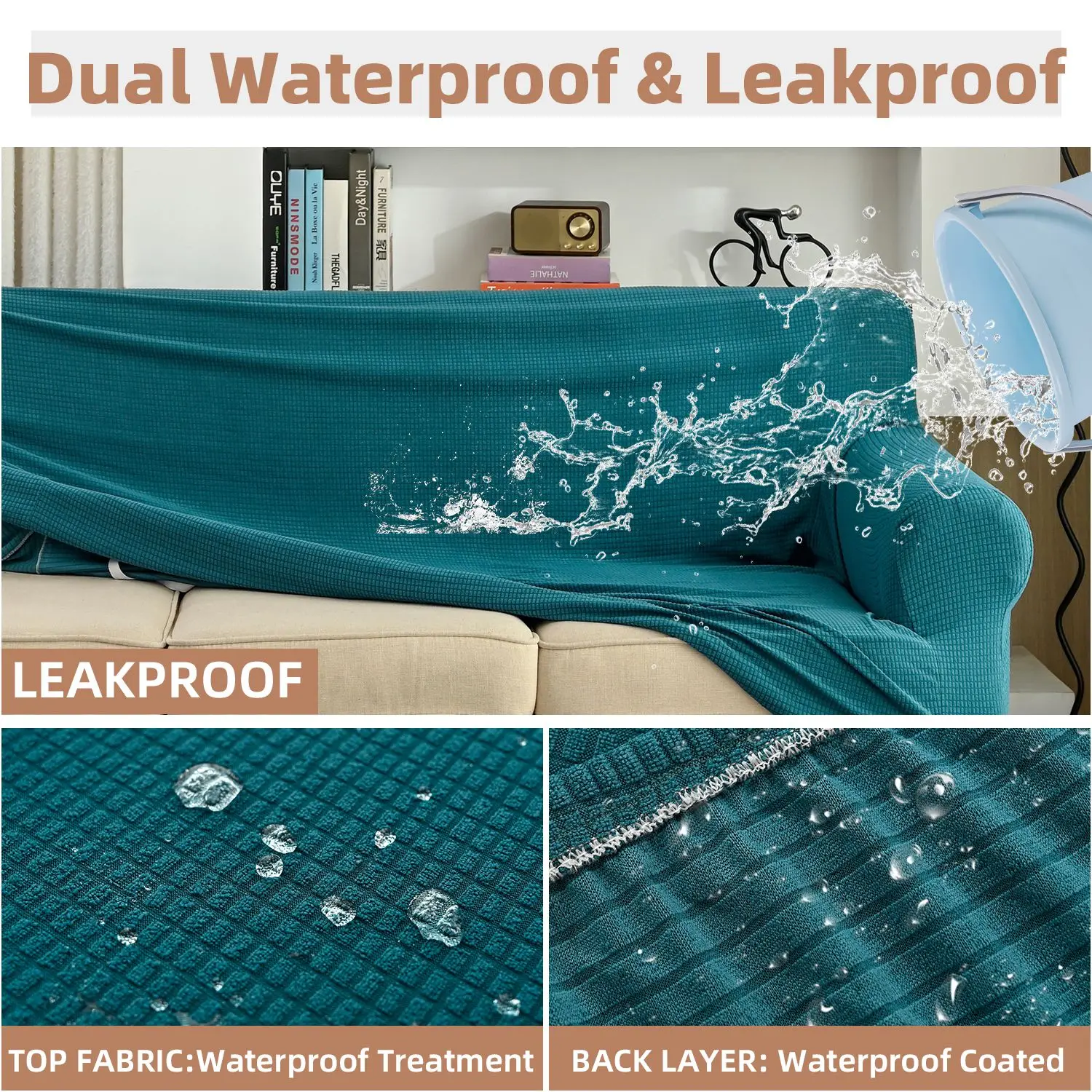 Waterproof Jacquard Sofa Cover Soft for Living Room Bedroom L Shape Adjustable Couch Cover Elastic Slipcover Sofa Cover 2