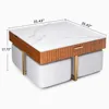 White Marble Lift Top Coffee Table Set Square Table w/ 4 Stools for Living Room 2