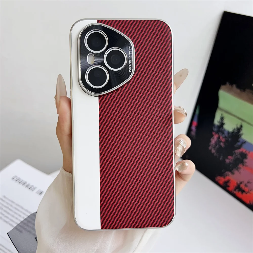 Luxury PU Carbon Fiber Protective Back Cover Case