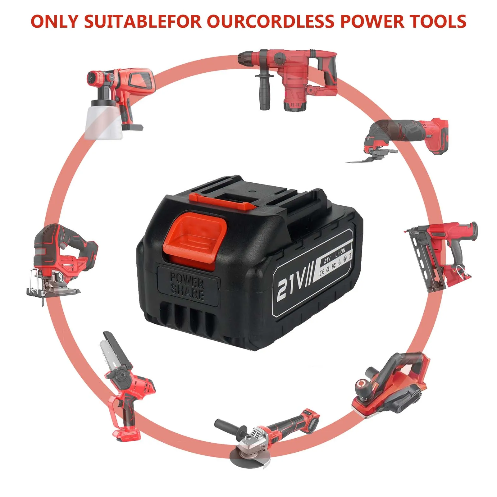 21V Hochkapazitäts-Lithium-Ionen-Akku für Makita 21V Kabellose Elektrowerkzeuge Ersatz-Einzelakku – Detail 4