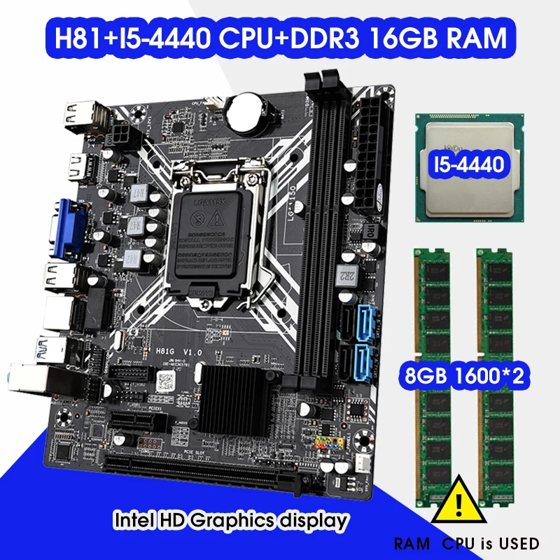 Vervelend Assimileren Intiem H81 Mainboard KIT LGA 1150 suite equipped with Intel core i5 4440 processor  DDR3 16GB (2 x 8GB) 1600MHz RAM memory SET