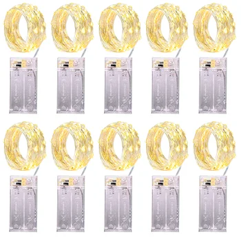 구리 와이어 LED 스트링 조명, 휴일 조명, 요정 화환, 크리스마스 트리, 웨딩 파티 장식, 50led, 10 개, 1m, 2m, 3m, 5m