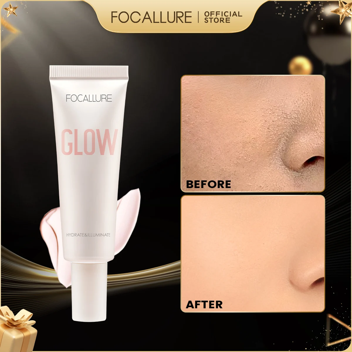 FOCALLURE makeup primer Long-lasting Oil Control Face Gel High Coverage Invisible Pore-Blurring Smooth Foundation Base