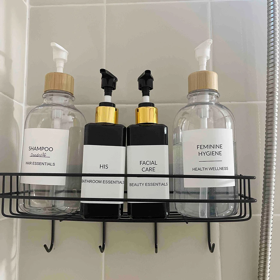 Bathroom Classification Label Sticker Travel Shampoo Bottles Hand Soap Conditioner Waterproof Labels Cosmetic Label Sticker bathroom labels sticker set