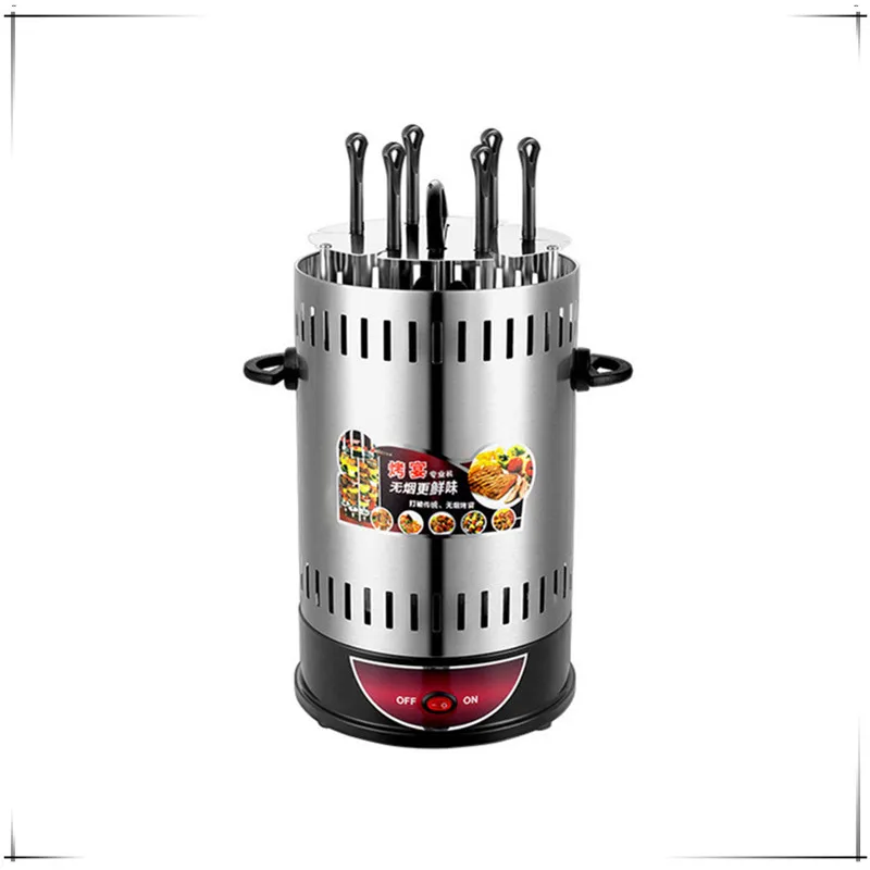 Smokeless electric grill Household rotating lamb kebabs machine stainless steel timing kebab maker automatic BBQ grill 2