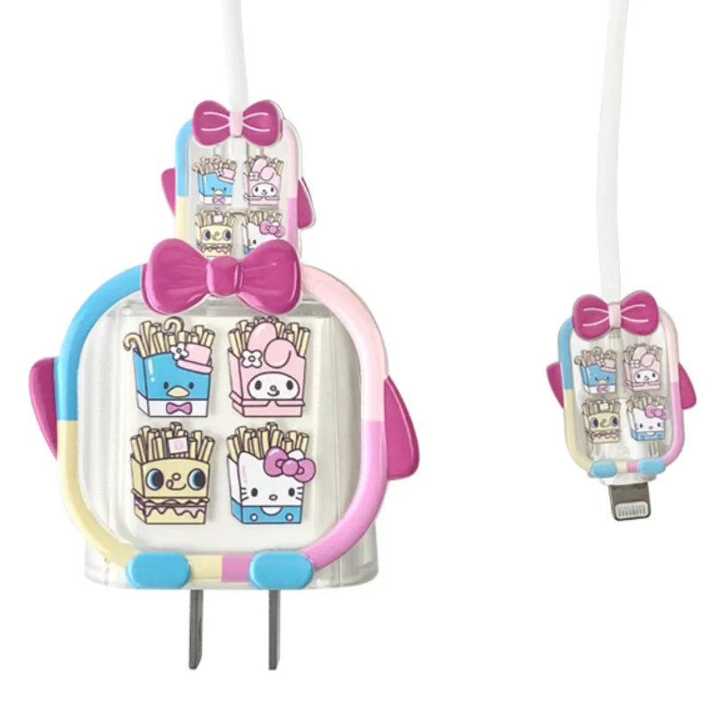 

Anime Hello Kittys Charger Cover Kawaii 18W/20W My Melody Cartoon Iphone13 Usb Line Silicone Protector Data Line Cable Case Toys