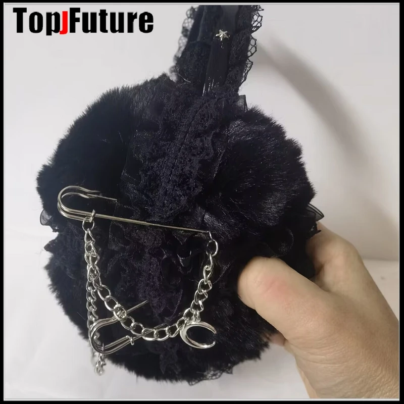 Harajuku Punk Girl Women Plush Goth Warm Earmuffs Gothic