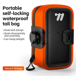 Enhanced Waterproof Bicycle Saddle Bag with Rotating Lacing Buckle - 0.5L(14x8x5.5cm) (Orange)