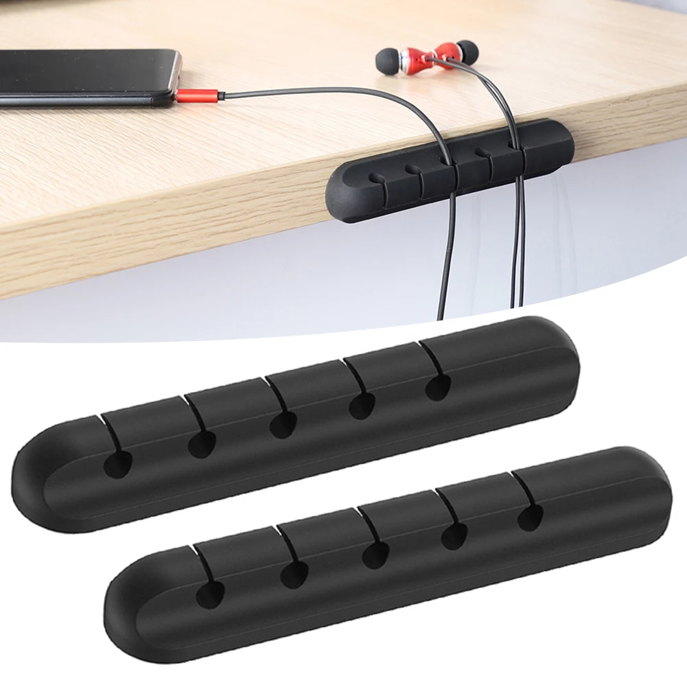 

3/5/7 Holes Silicone Cable Holder Cable Management Cord Organiser Clips For Mouse Cable Wire PC