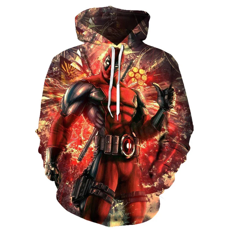thumbnail image 1 of Sudadera con capucha con estampado 3D de Marvel Spider-Man Deadpool, moda para deportes al aire libre, hip-hop, informal, de manga larga para hombre, 1 of 5