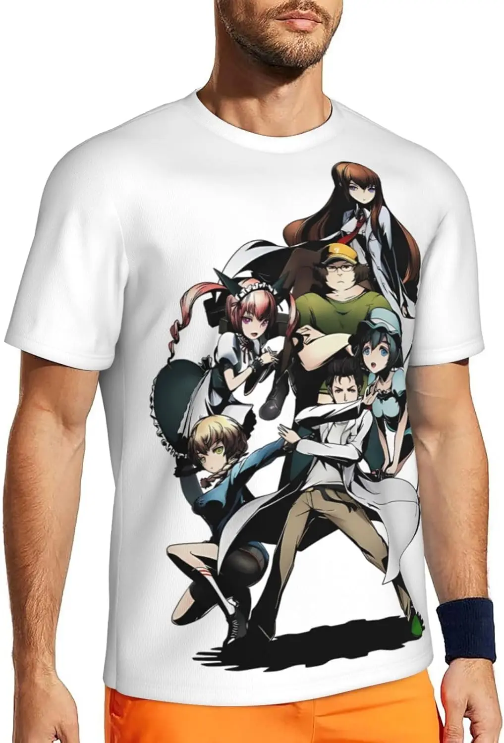 

Anime Steins Gate T Shirt Man's Summer O-Neck Shirts Casual Short Sleeves Tee