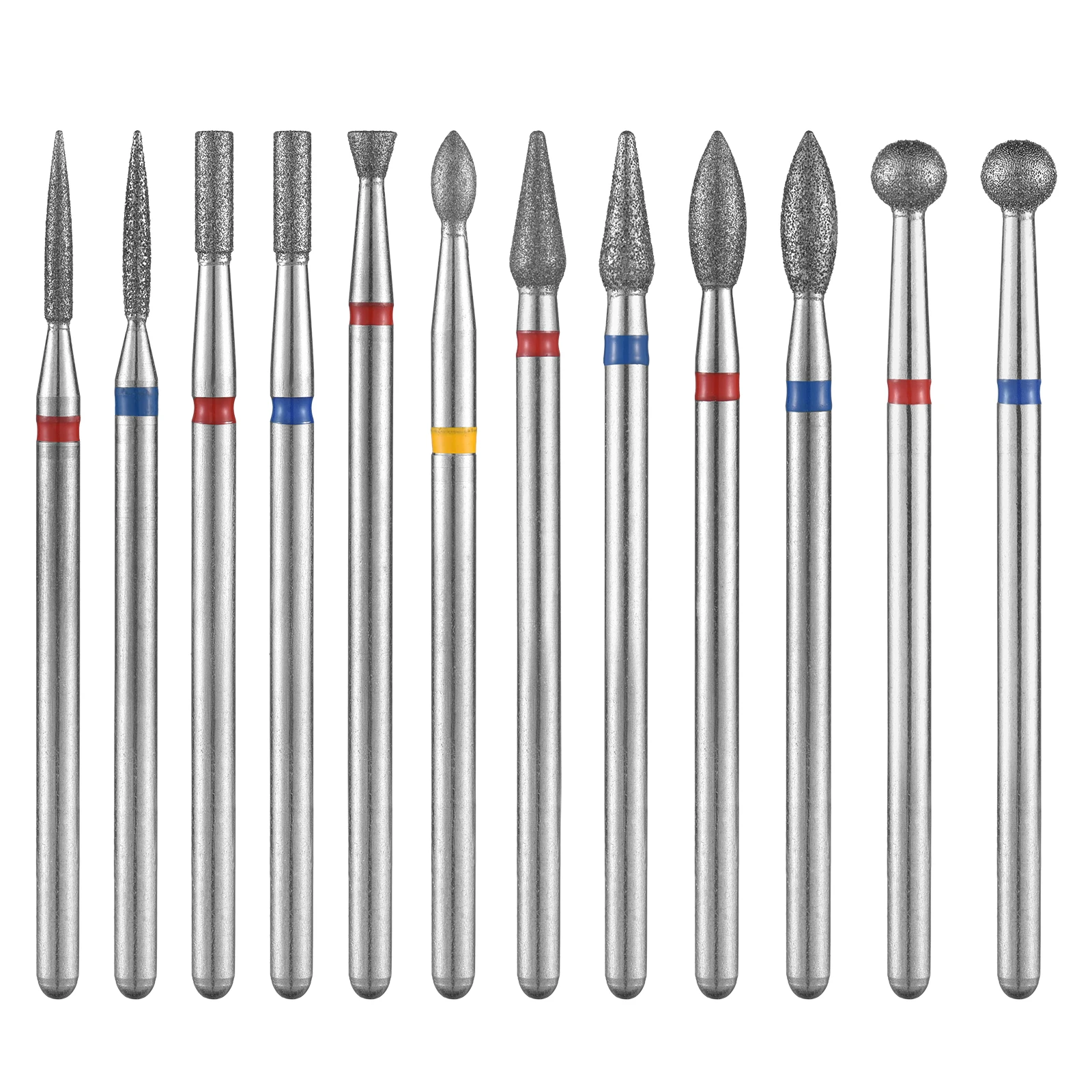 레드 블루 네일 드릴 비트 1개 다이아몬드 전문가용 2.35MM 전동 밀링 커터 매니큐어 페디큐어 피부 제거 도구