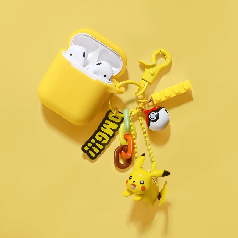 

Pokemon Cartoon Wireless Earphone Cover for Airpods Anime Figures Pikachu Headphone Protective Cover Collection Toys Kids Gifts