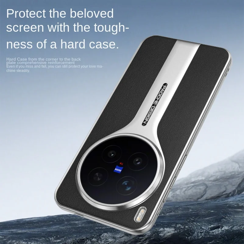 Sporty Luxury Leather Protective Case with Camera Lens Frame Raised Design