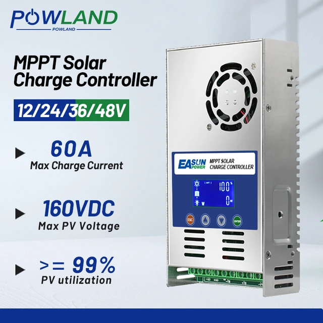 60A Solar Laderegler MPPT Controller Regler 12V 24V 36V 48V LCD Display 