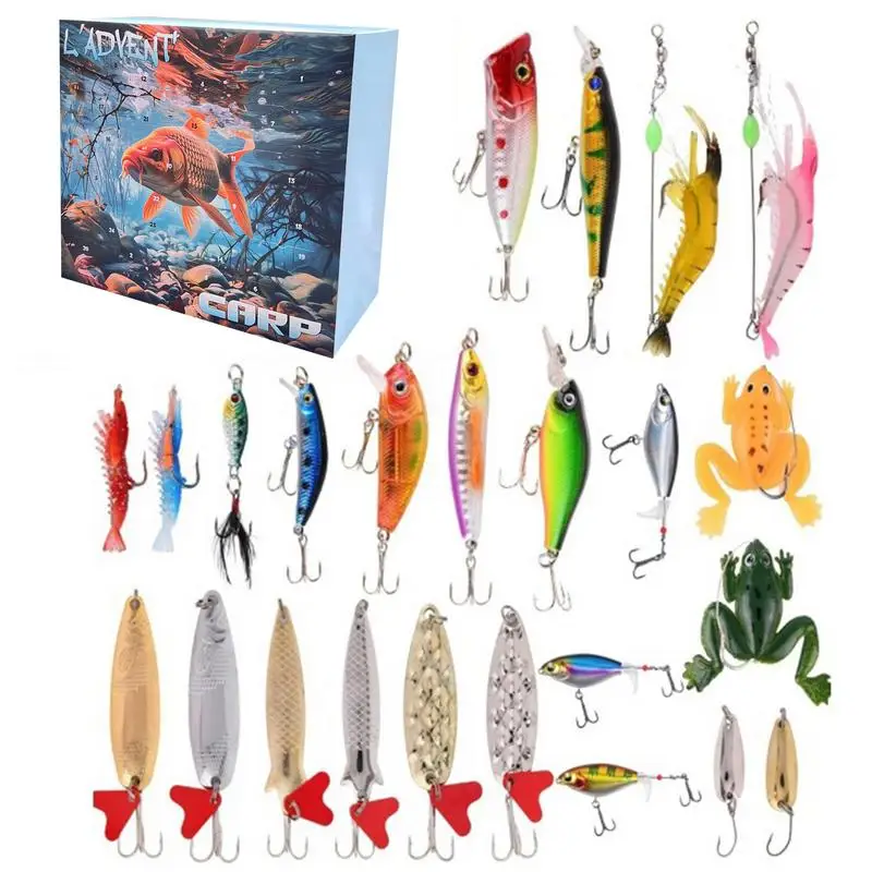Christmas Fishing Advent Calendar 24 Days Lures Set