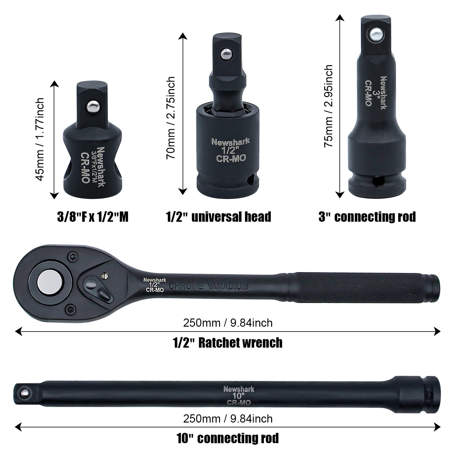 22 pcs ratchet wrench set , air cannon socket combination, durable repair tool set, car repair toolbox 10mm-32mm 5