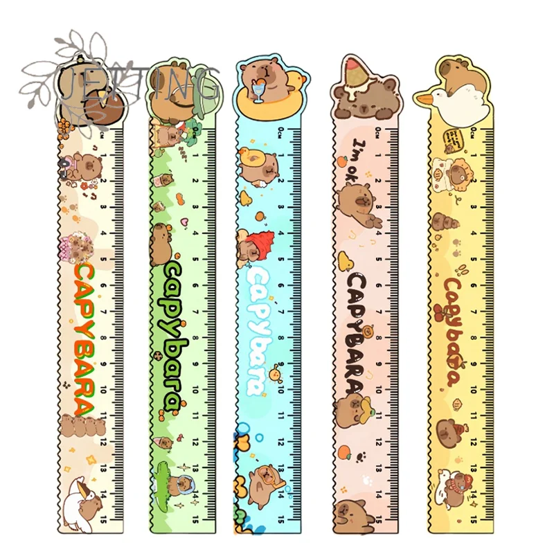 귀여운 카피바라 캐릭터 자, 창의적인 카와이 직선자, 물결선 그리기 도구, 학생용 문구, 사무용품 1개