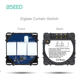 BSEED Smart Touch Glass Panel with Metal Frame - White - 220V (ZigBee Curtain Part)